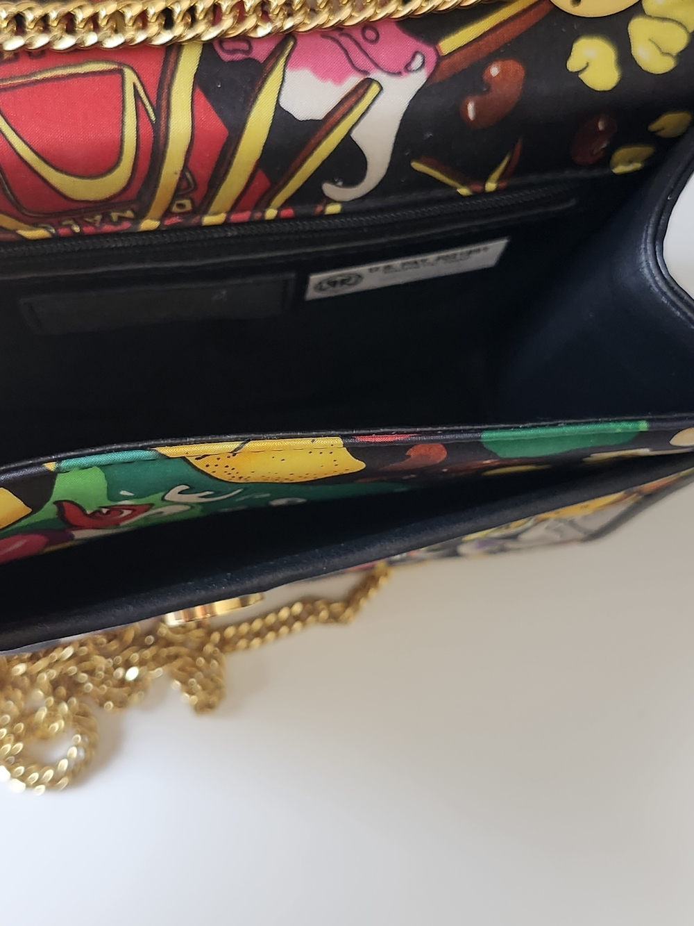 Rare Vintage Nicole Miller 1990s Junk Food Print Quilted Chain Bag Pop Art Purse - Picture 3 of 9